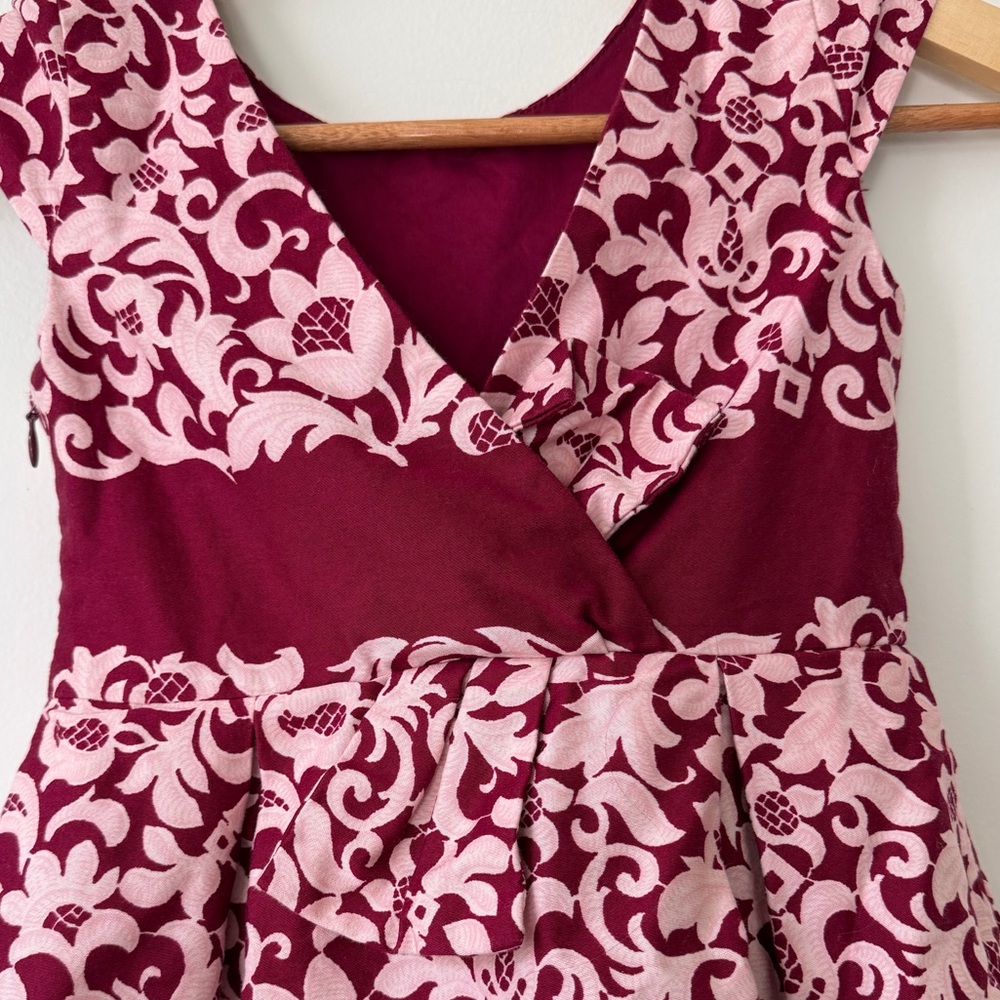 Janie and Jack Red Dress Floral Cotton Size 6 Girls Church - Picture 6 of 9